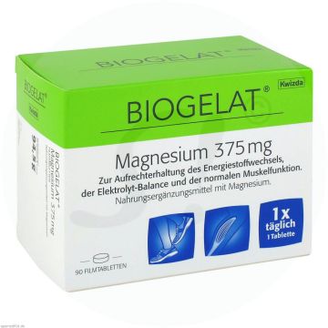Biogelat Magnesium 375 mg Filmtabletten 90 Stk.