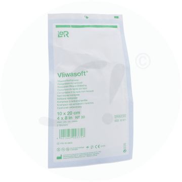 Vliwasoft Vliesstoffkompresse 4-fach steril 2 Stk. 10 x 20 cm