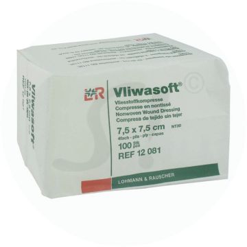 Vliwasoft 4-fach unsteril 100 Stk. 7,5 x 7,5 cm