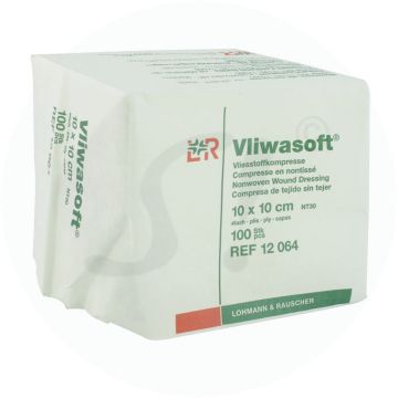 Vliwasoft Vliesstoffkompresse 4-fach unsteril  10 x 10 cm 100 Stk.