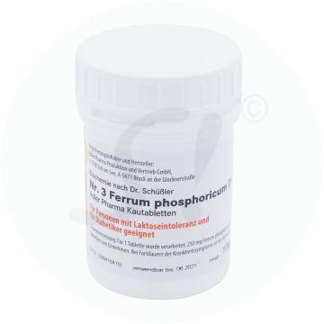 Schüßler Nr. 3 Ferrum phosphoricum D12 Kautabletten 100 g