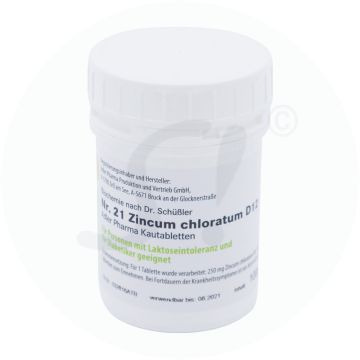 Schüßler Nr. 21 Zincum chloratum D12 Kautabletten 100 g
