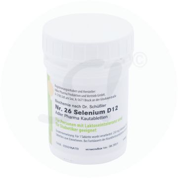 Schüßler Nr. 26 Selenium Adler 100 g D 12 Kautabletten