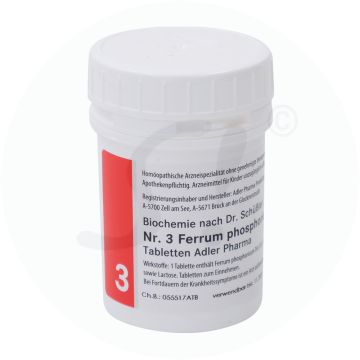 Schüßler Tabletten Nr. 3 Ferrum Phosphoricum D 6 Adler Pharma 100 g