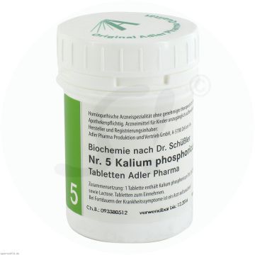 Schüßler Tabletten Nr. 5 Kalium Phosphoricum D 6 Adler Pharma 100 g