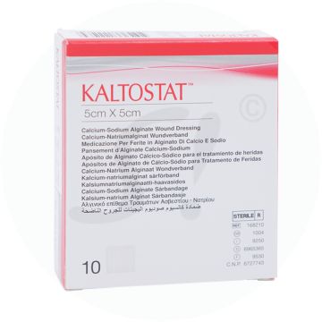 Kaltostat Kompresse 10 Stk. 5 x 5 cm