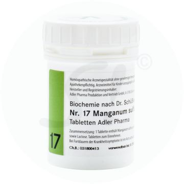 Schüßler Nr. 17 Manganum Sulfuricum Adler Pharma 1 kg D 12