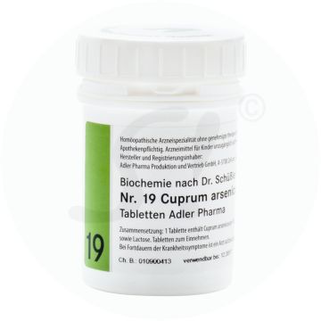 Schüßler Nr. 19 Cuprum Arsenicum Adler Pharma 100 g D 12