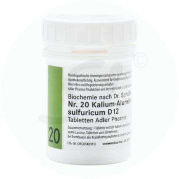 Schüßler Nr. 20 Aluminium Kalium Sulfuricum Adler Pharma 500 g D 12