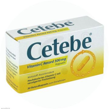 Cetebe Vitamin C Retard 500 mg Kapseln 30 Stk.