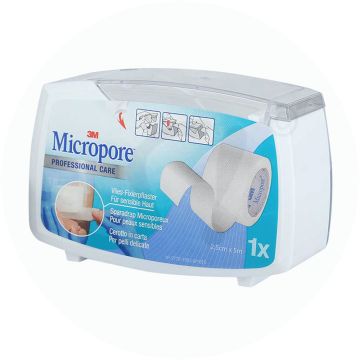 3M Micropore + Spender 1 Stk. 5 m x 25 mm