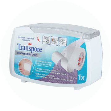 3M Transpore transparentes Kunststoffpflaster mit Spender 1 Stk. 5 m x 25 mm