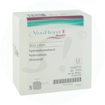 Wundauflage ConvaTec Varihesive E Border steril 5 Stk. 6 x 6 cm