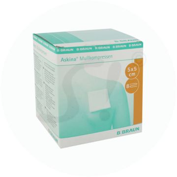 Mullkompresse Askina 8-fach unsteril 100 Stk. 5 x 5 cm