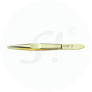 Mag. Doskar Pinzette vergoldet 1 Stk. Spitz 8 cm