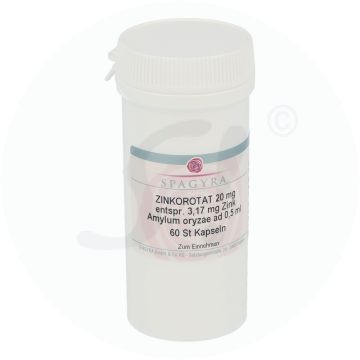Zinkorotat Kapseln Spagyrik 60 Stk. 20 mg