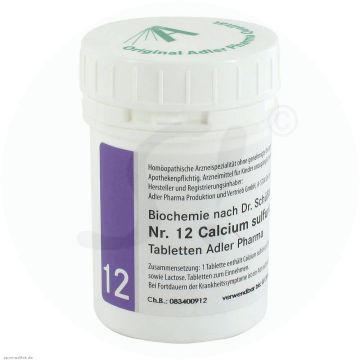 Adler Pharma Schüßler Tabletten Nr. 12 Calcium Sulfuricum D 6 100 g