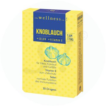 Wellness Knoblauch Dragees mit Vitamin E 30 Stk.