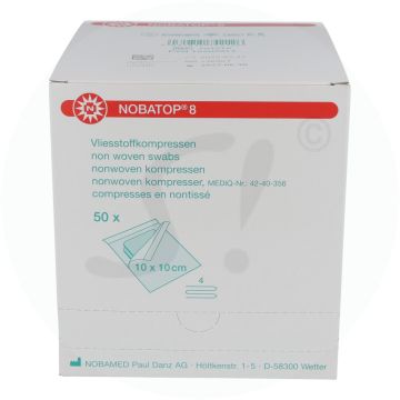 Nobatop Vlieskompresse 4-fach 120 Stk. steril 10 x 10 cm
