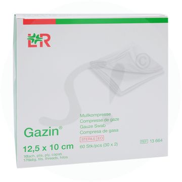 Lohmann & Rauscher Gazin Mullkompresse steril 60 Stk. 16-fach 12,5 x 10