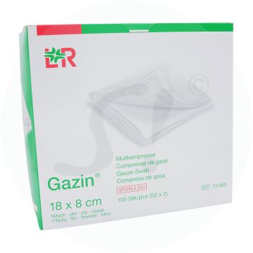 Lohmann & Rauscher Gazin® Mullkompresse steril 100 Stk. 16-fach 18 x 8