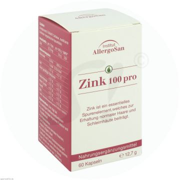 Allergosan Zink Kapseln 100 Pro 60 Stk.