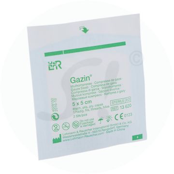 Mullkompresse Gazin steril 8-fach 2 Stk. 5 x 5 cm
