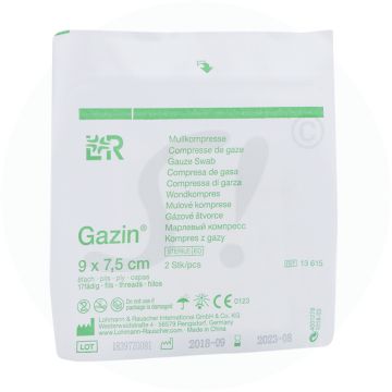 Mullkompresse Gazin steril 8-fach 2 Stk. 9 x 7,5 cm