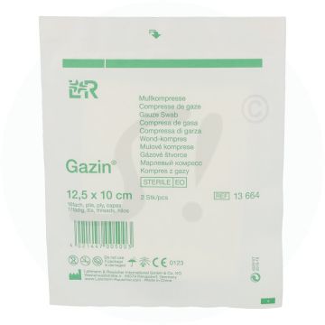 Mullkompresse Gazin steril 16-fach  12,5 cm 2 Stk.
