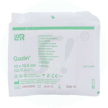 Lohmann & Rauscher Gazin® Mullkompresse steril 10 Stk. 16-fach 12,5 x 10