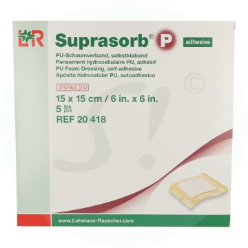 Suprasorb P PU-Schaumverband selbstklebend 5 Stk. 15 x 15 cm