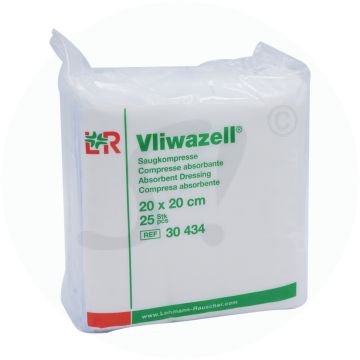 Vliwazell Saugkompresse unsteril 25 Stk. 20 x 20 cm