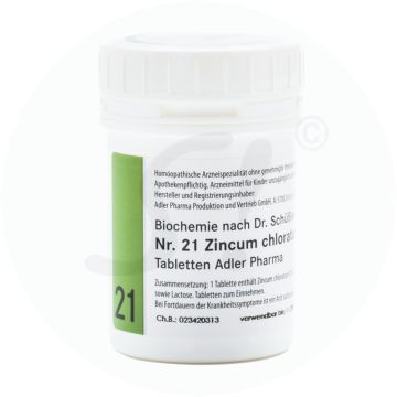 Schüßler Nr. 21 Zincum Chloratum Adler Pharma 100 g D 12