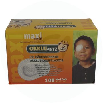 Okklupetz Augenpflaster 100 Stk. Weiß Maxi