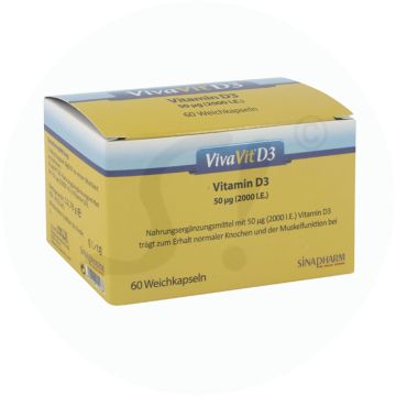 VivaVit Vitamin D3 Weichkapseln 50 mcg (2000 I.E.) 60 Stk.