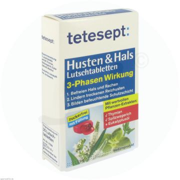 Tetesept Husten + Hals Lutschtabletten 3 Phasen 20 Stk.