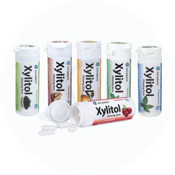 miradent Xylitol Chewing Gum 30 Stk. Cranberry