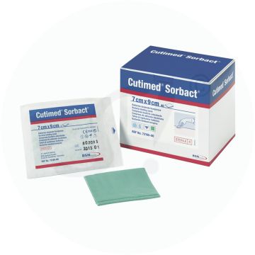 Cutimed Sorbact Saugkompresse 5 Stk. 10 x 10 cm