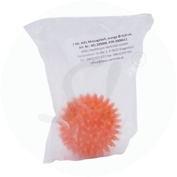 Massage-Ball Igel 1 Stk. Orange 6 cm
