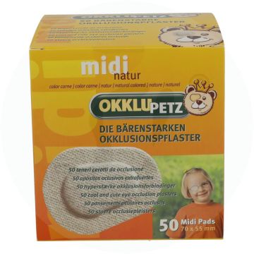 Okklupetz Augenpflaster 50 Stk. Naturfarbe Midi