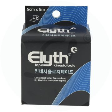 Elyth Kinesiologisches Tape Schwarz 5 cm x 5 m 1 Stk.
