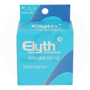 Elyth Kinesiologisches Tape blau 2,5 cm x 5 m 2 Stk. 
