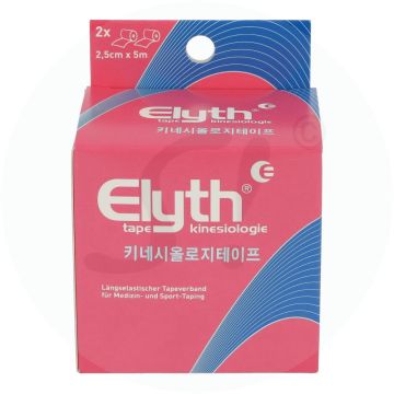 Elyth Kinesiologisches Tape Rot 2,5 cm x 5 m 2 Stk.