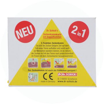 Zecken Karte Kamm mit doppelter Funktion 1 Stk.