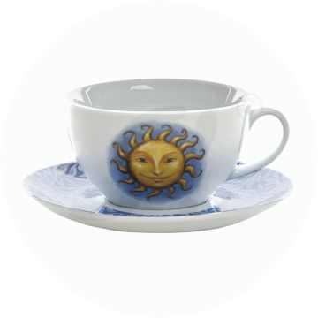 Sonnentor Teetasse mit Untertasse Sonne aus Porzellan 1 Stk.