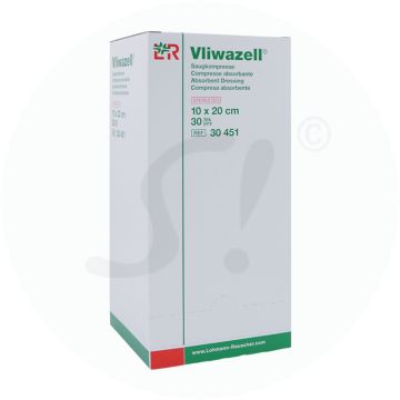 Vliwazell Saugkompresse steril 30 Stk. 10 x 20 cm
