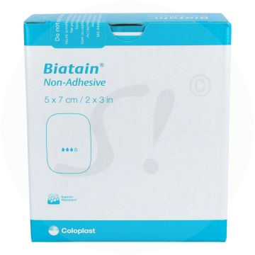 Biatain Schaumverband Nicht haftend 10 Stk. 5 x 7 cm