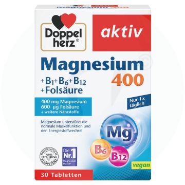Doppelherz Magnesium + B1+ B6 + B12 + Folsäure 60 Stk.