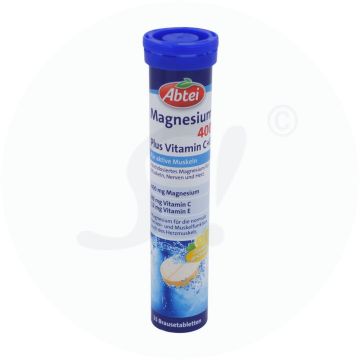 Abtei Magnesium 400 + C + E Brausetabletten 15 Stk.