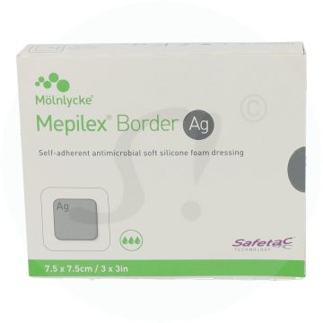 Mölnlycke Mepilex Border AG Verband 5 Stk. 7,5 x 7,5 cm